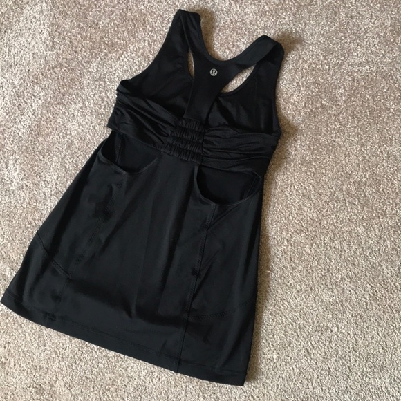 lululemon athletica Tops - Black Lululemon (4) Tank Top with Back Design